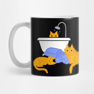 Orange Tabby Cats Taking a Bath Mug